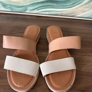 Women's Tan and Cream Sandals